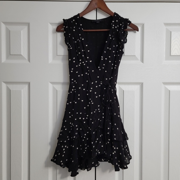 ALLSAINTS Lana Embroidered Hearts Wrap Dress, Size Small - Picture 7 of 12